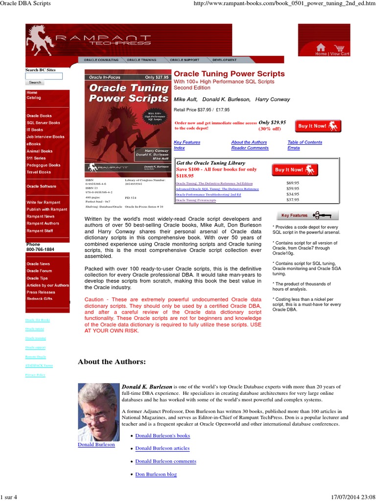 Oracle DBA Scripts PDF | PDF | Oracle Database | Cache (Computing)