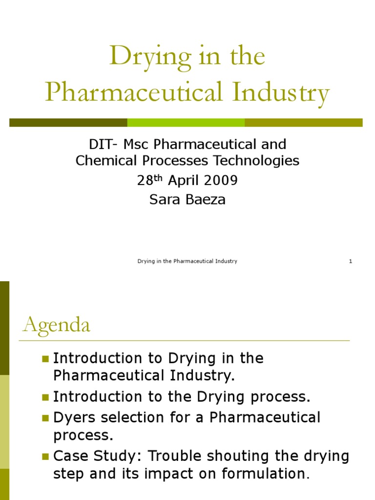 Drying in The Pharmaceutical Industry | PDF | Chemical Engineering | Nature