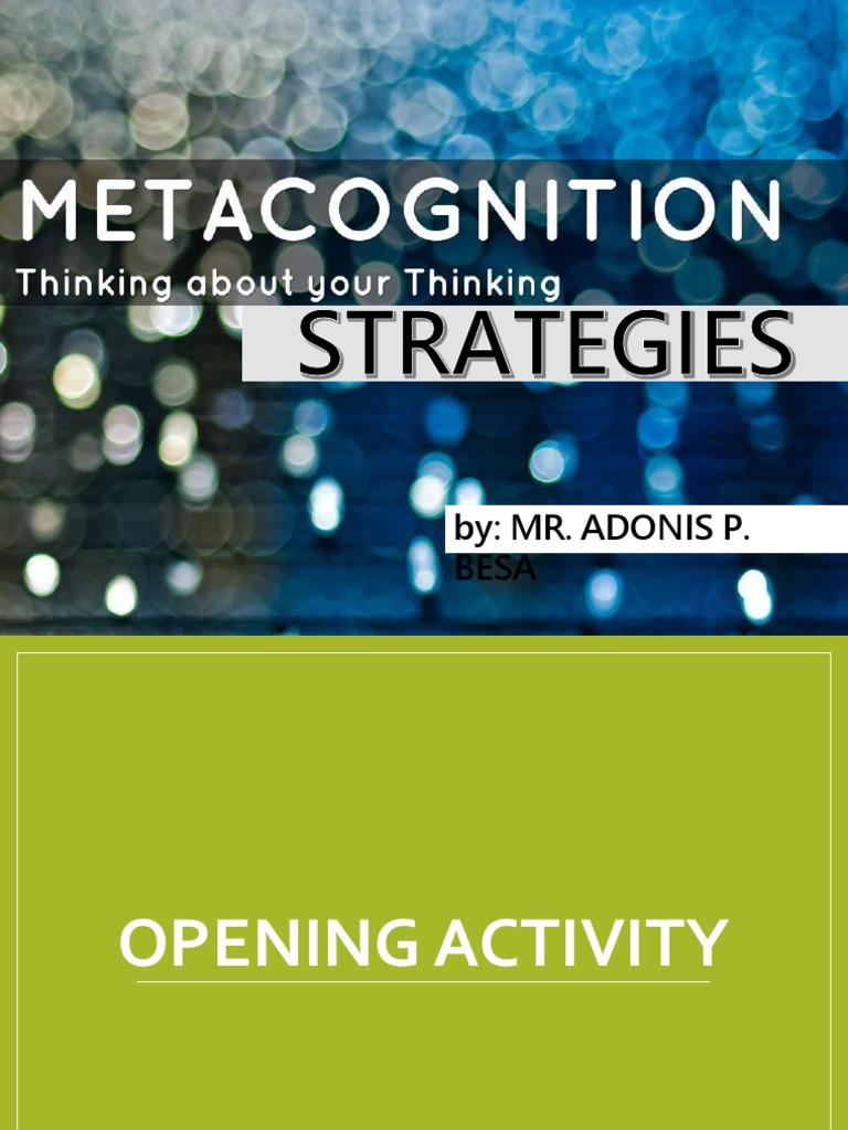 Metacognitive Strategies for Learning | PDF | Metacognition | Behavior ...
