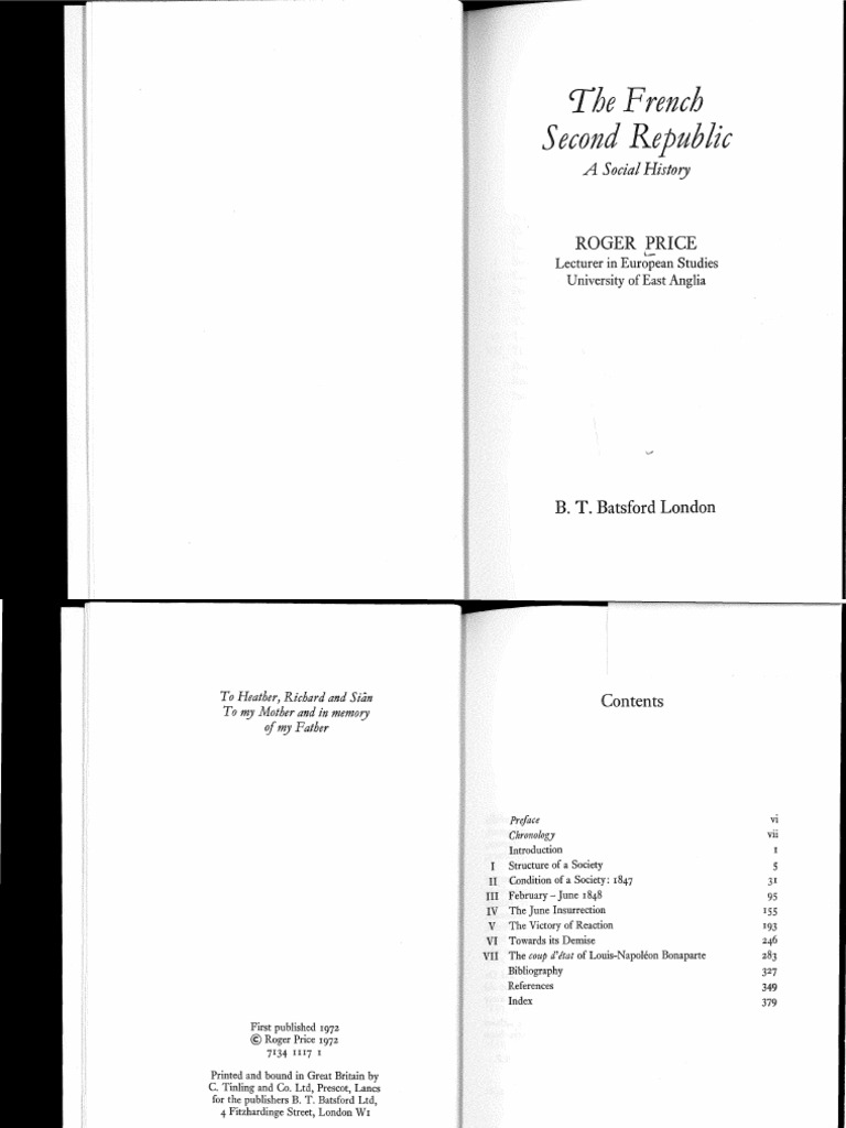 Roger Price The French Second Republic A Social History - 