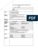 Daily Lesson Plan of Information and Communication Technology (ICT) Form 5