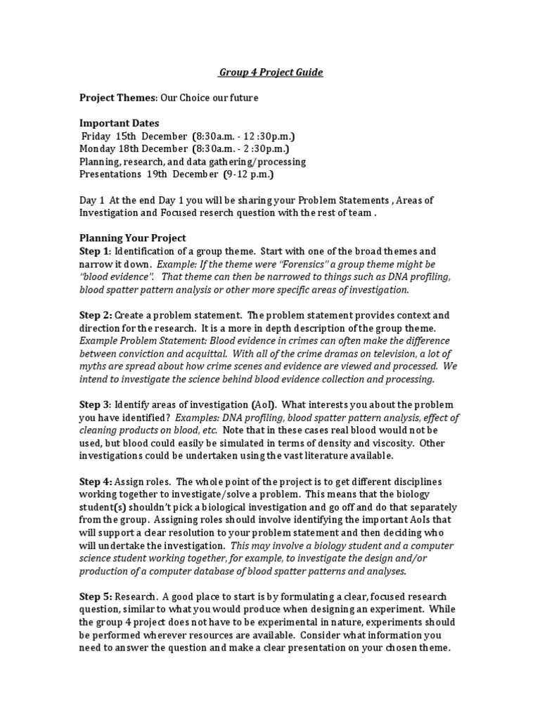 IB Group 4 Project Planning Guide | PDF | Dna Profiling | Digital Forensics