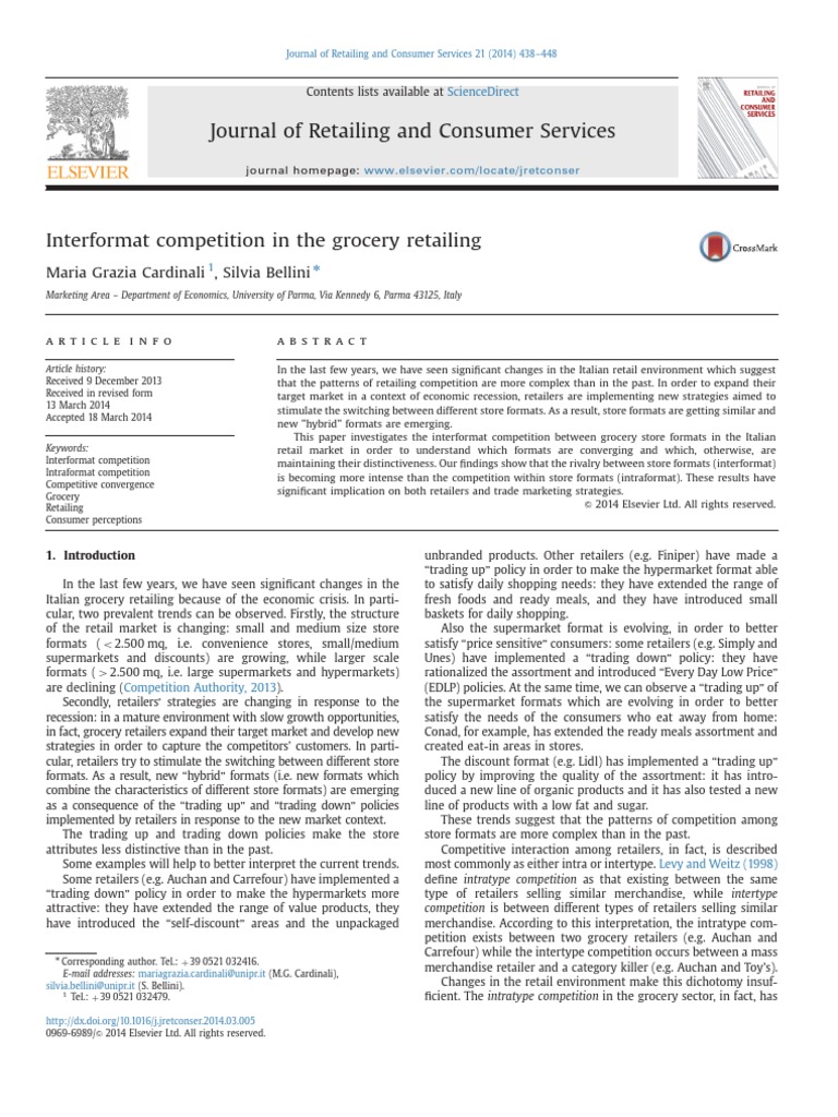 Interformat Competition in Grocery Retailing | PDF | Supermarket | Retail
