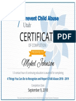 Child Abuse 2018-2019 Course Certificate