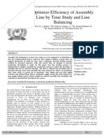 Optimize Efficiency of Assembly Line by Time Study and Line Balancing