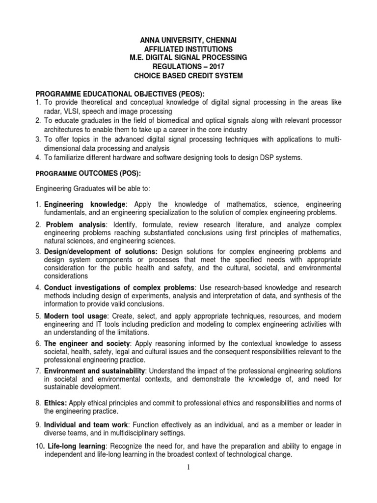 M.E. Digital Signal Processing Syllabus | PDF | Digital Signal ...