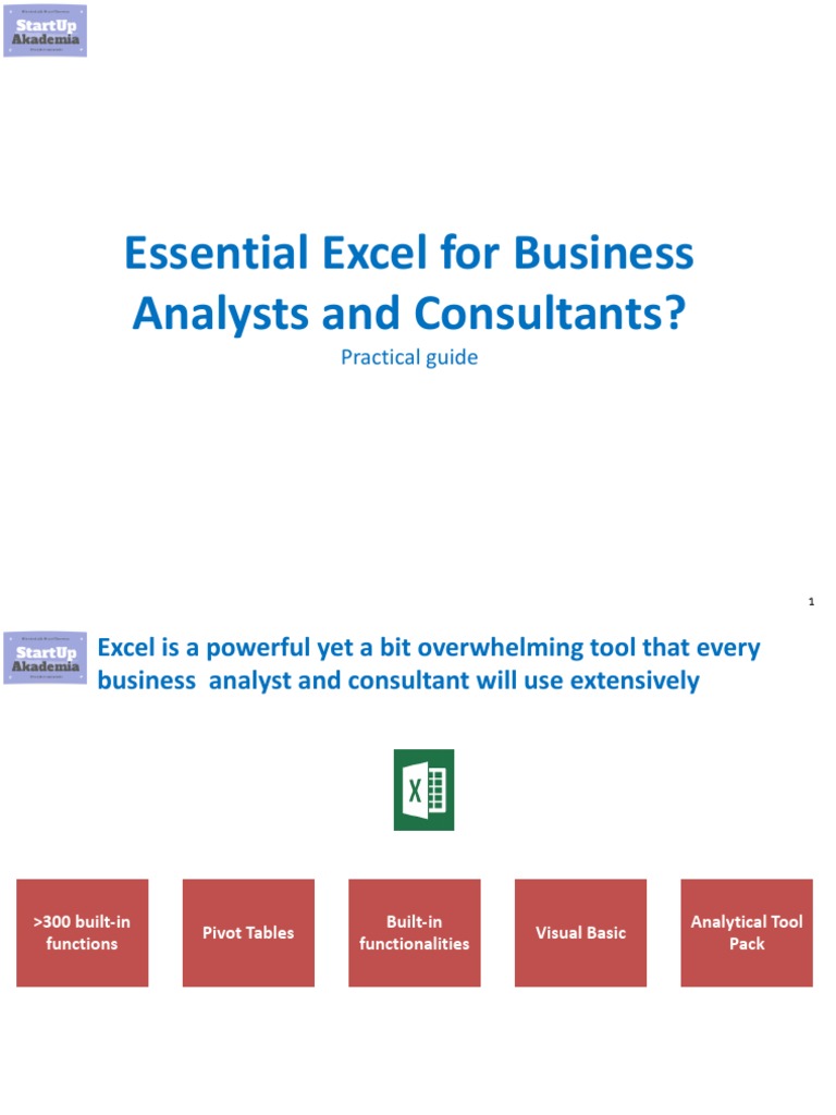 Essential Excel | Data Analysis | Microsoft Excel