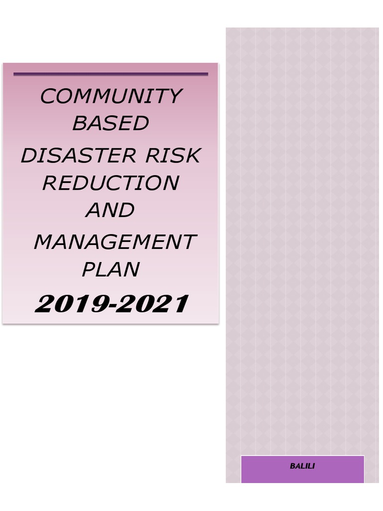 Community-Based Disaster Management Plan | PDF