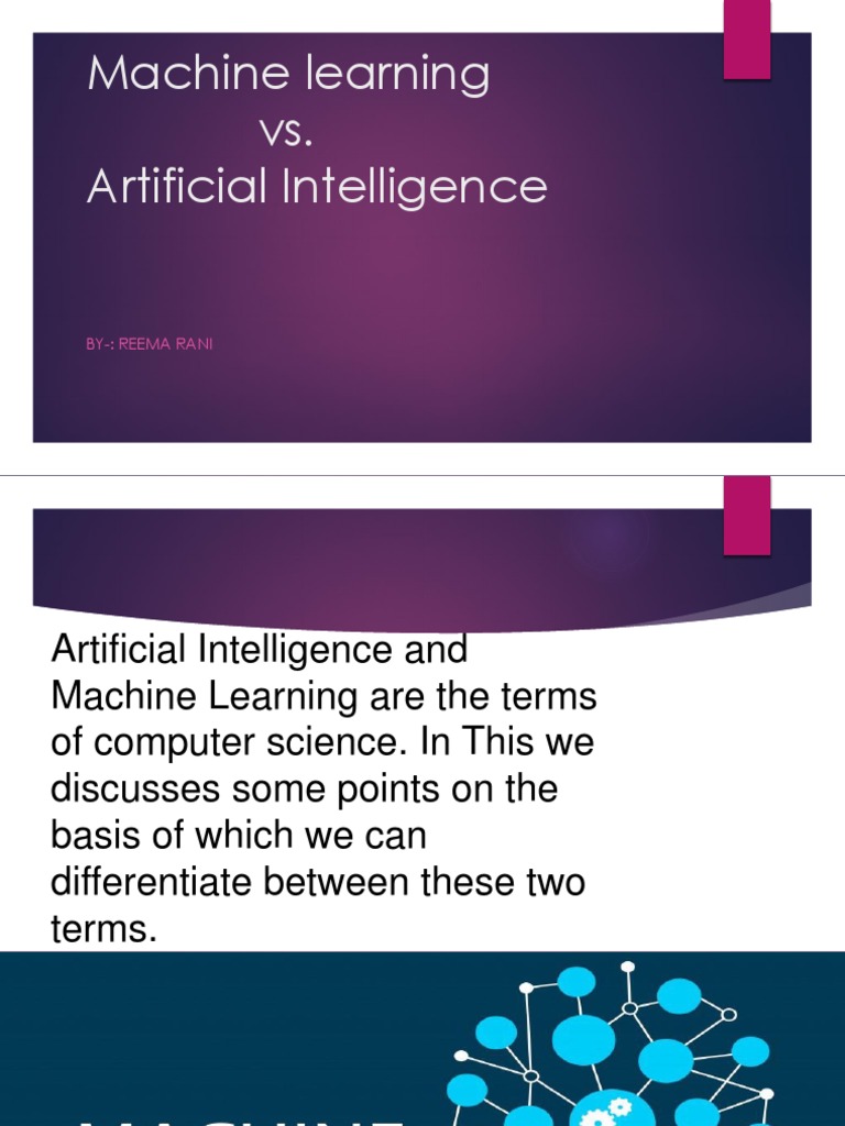 Machine Learning Vs A.I | PDF | Artificial Intelligence | Intelligence ...