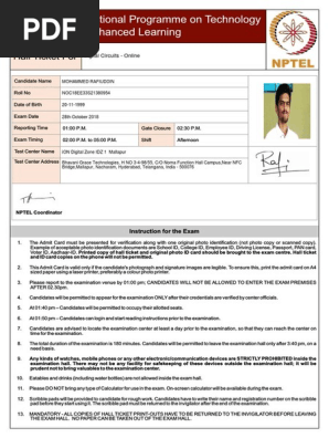 Candidate Hall Ticket