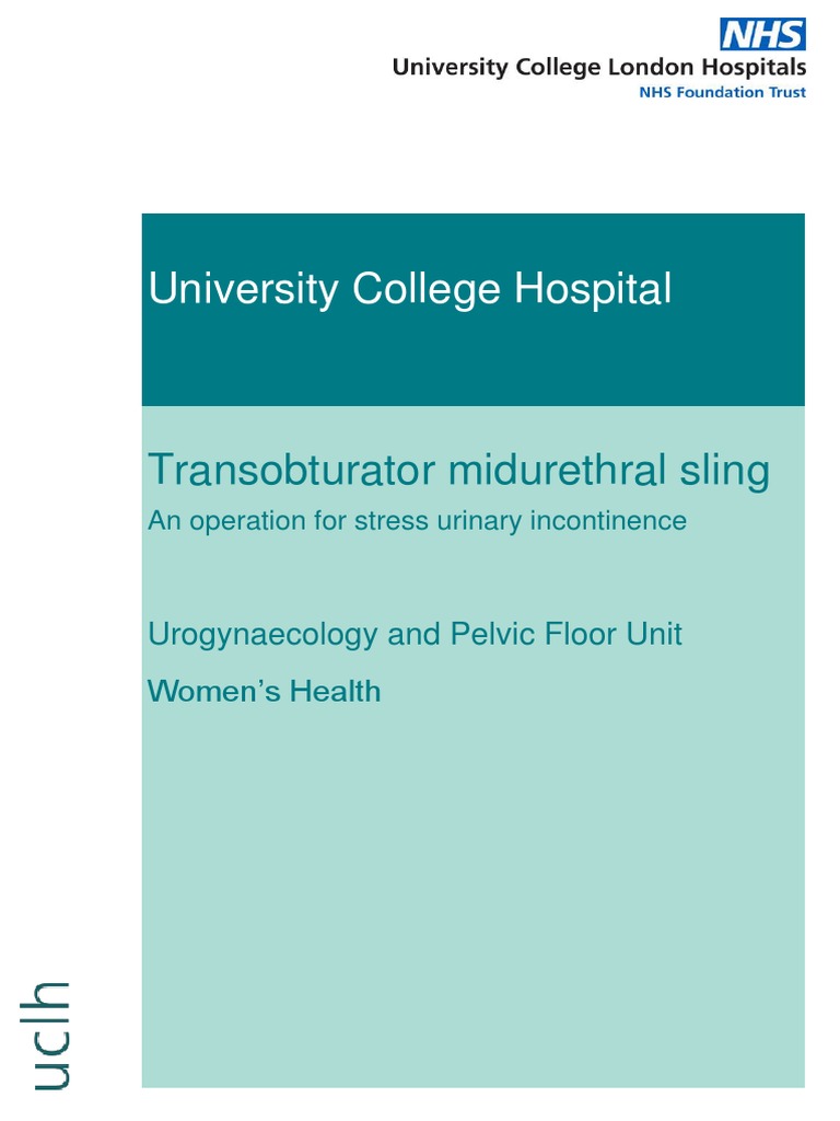 Transobturator Midurethral Sling | PDF | Urinary Incontinence | Urinary ...