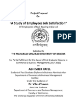 A Study of Employees Job Satisfaction: Project Proposal On "