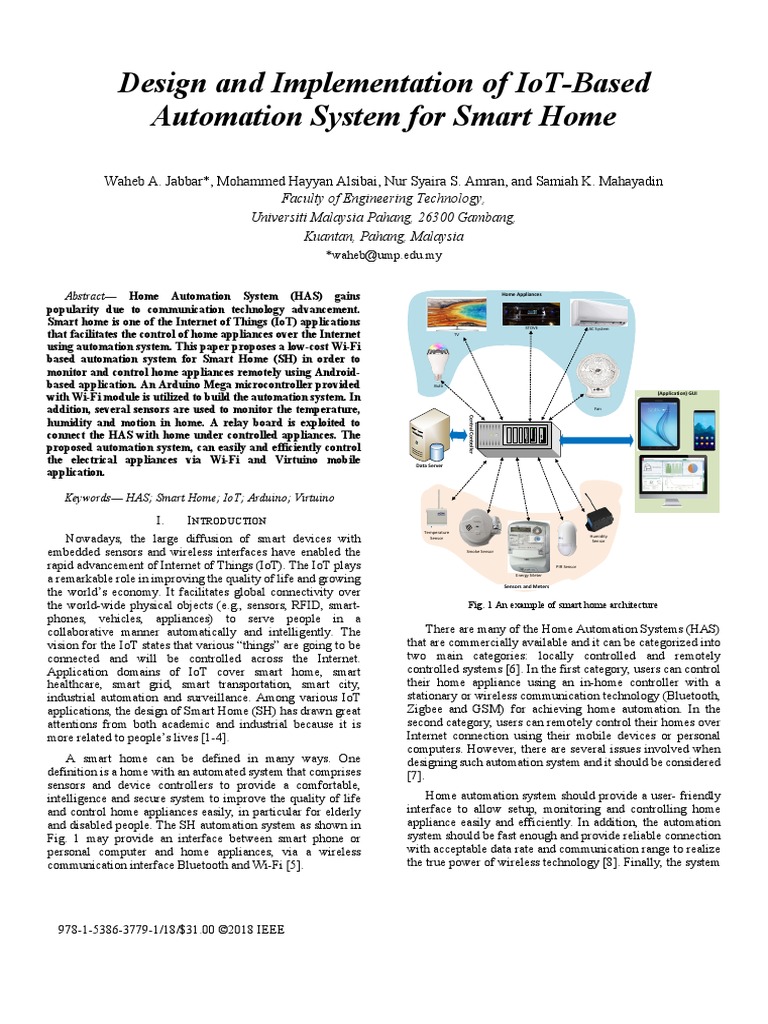 Design and Implementation of IoT-Based Automation System For Smart Home ...