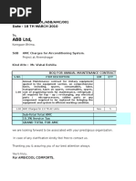 ABB LTD,: Our Ref: Abicol/Abb/Amc/001 Date - 18 TH MARCH 2010