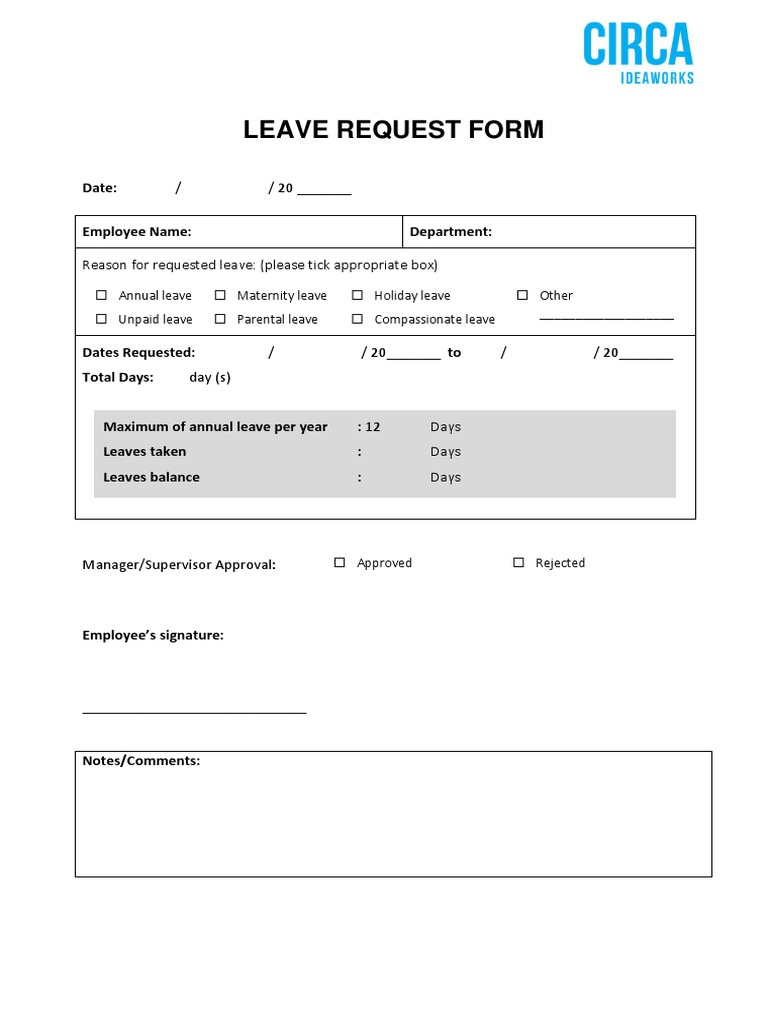Leave Request Form | PDF