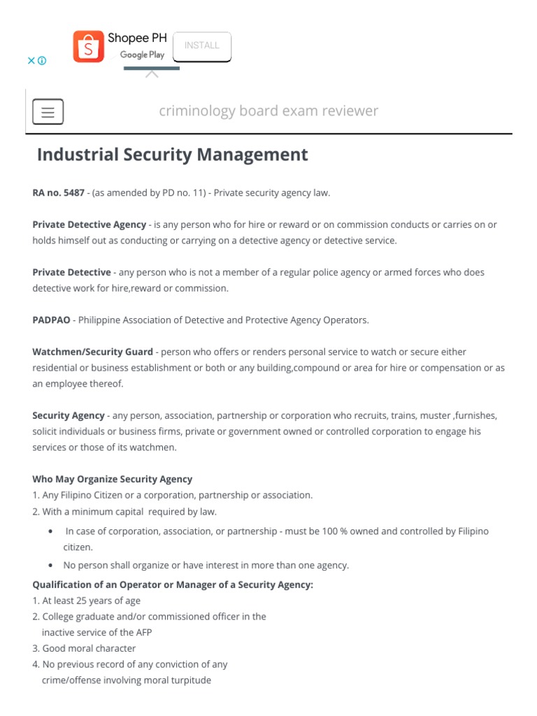 Industrial Security Management criminology board exam reviewer.pdf