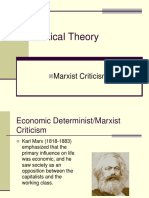 Critical Theory: Marxist Criticism