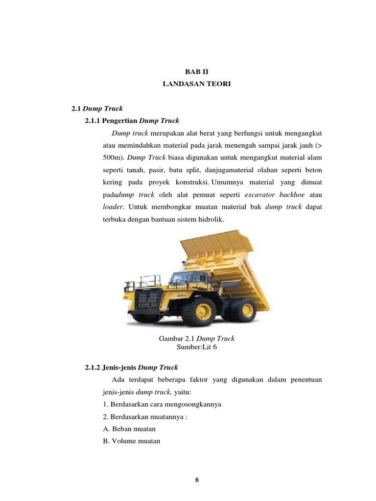 Penjelasan Dump Truck PDF | PDF