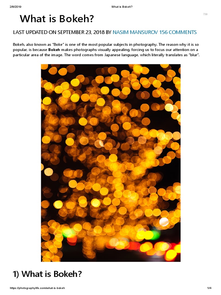 What Is Bokeh PDF Optical Devices Optics
