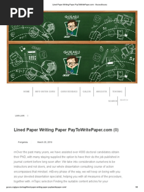 Lined Paper Writing Paper PayToWritePaper.com - GuraruGuraru