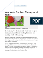 How Good Are Your Management Skills