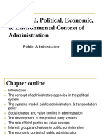 The Social, Political, Economic, & Environmental Context of Administration