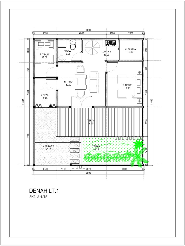 Denah Lantai 1 Rumah Minimalis | PDF