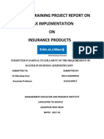 Summer Training Project Report On Tax Implementation ON Insurance Products