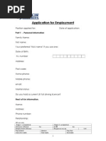 Application For Employment