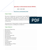 Bioscience & Engineering An International Journal (BIOEJ)