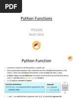 Python Functions: PFE610S NUST 2019