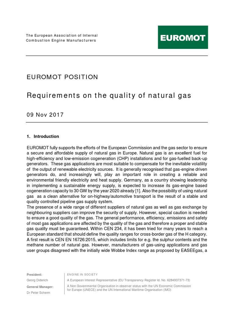 Requirements On The Quality of Natural Gas | PDF | Natural Gas ...