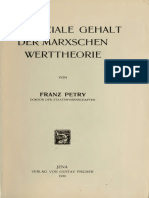 Petry - Der soziale Gehalt der Marxschen Werttheorie