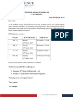 Prudence School, Dwarka16B PTM Schedule Date: 8 March, 2019: Grade Day and Date Time Slot