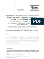 Psychometric Properties of The Spanish Version of The Obsessive-Compulsive Inventory - Revised in A Non-Clinical Sample