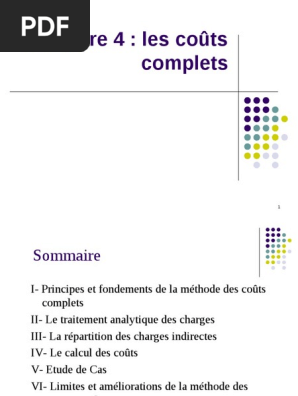 Chapitre 4 Les Couts Complets Cout De Production