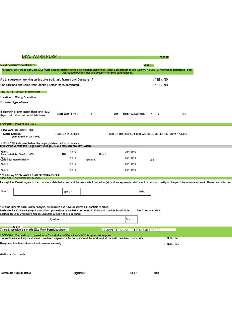 ISECCI Diving Checklist PDF Scuba Diving Underwater Diving