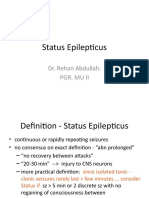 Status Epilepticus: Dr. Rehan Abdullah. Pgr. Mu Ii