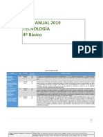 Planificación Anual Tecnología 4° Básico 2019