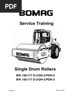 Bw156 177d 3 Dh 3 Pdh 3 Service Training Pdf Pump Engines