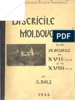 G. Bals - Bisericile Moldovenesti 1933 - Partea A II-a PDF
