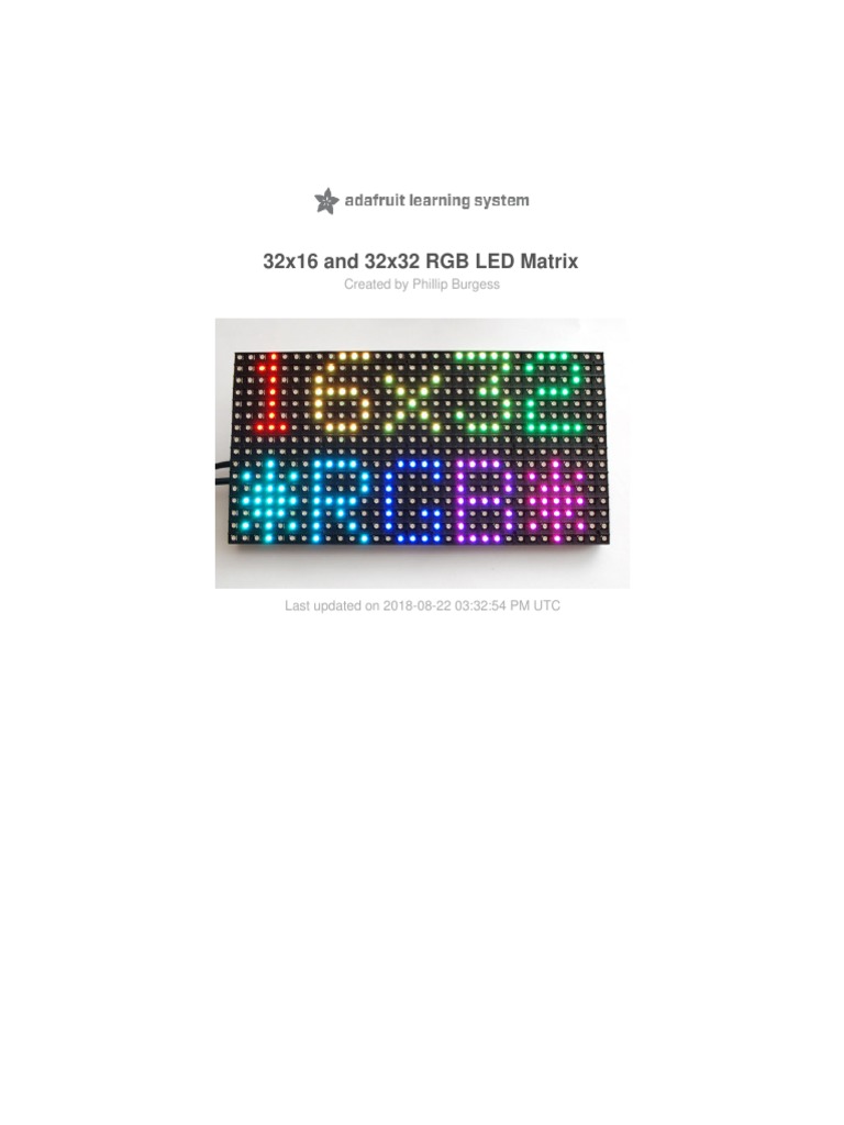 32x16 32x32 RGB Led Matrix | PDF | Electrical Connector | Arduino