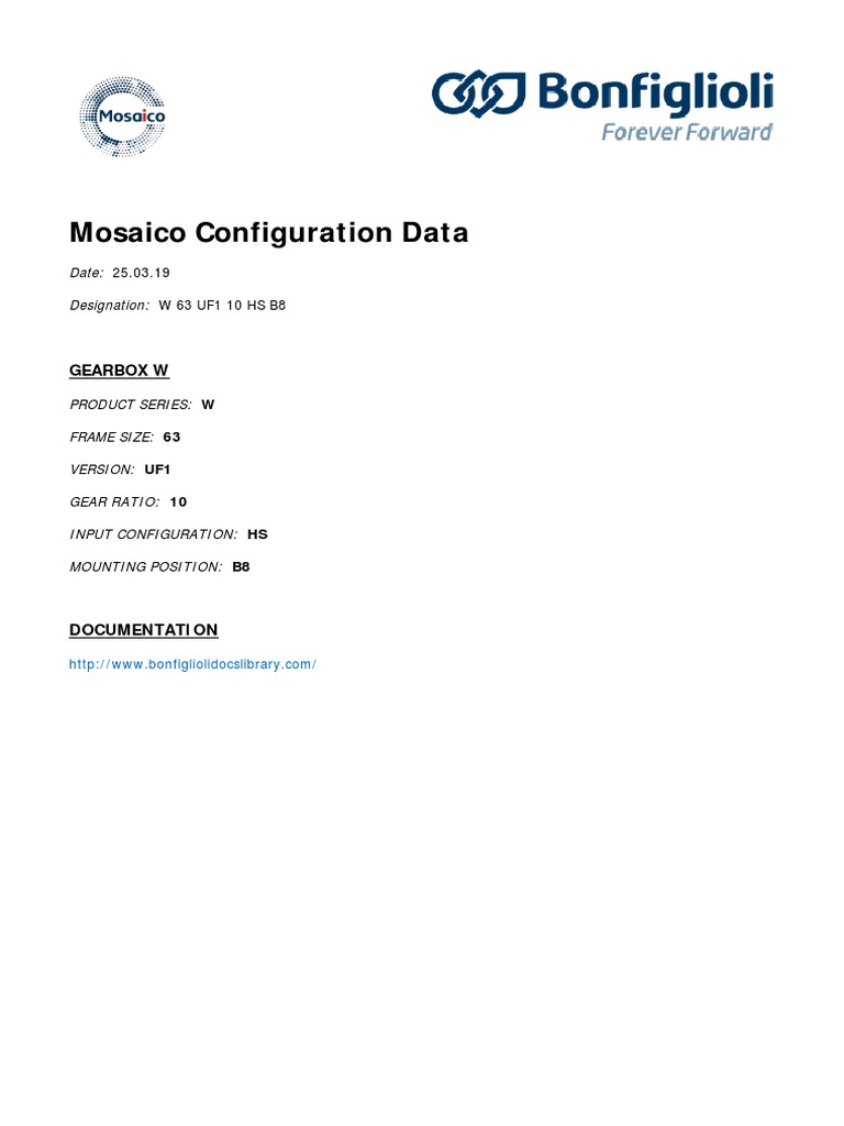 Mosaico Configuration Data: Gearbox W | PDF | Technology & Engineering