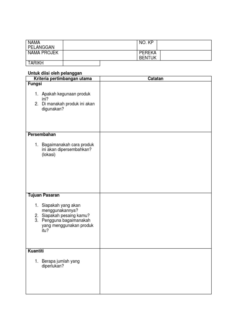 Borang Projek Brief