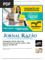 Autopista Realiza Obras de Manutenção Na Ponte Sobre o Rio Tijucas Na BR-101 - Geral - Jornal Razão