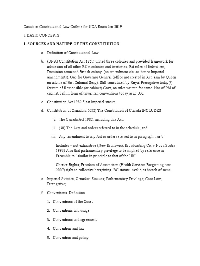 NCA Exam Constitutional Law Outline Jan 2019 PDF Asset Forfeiture