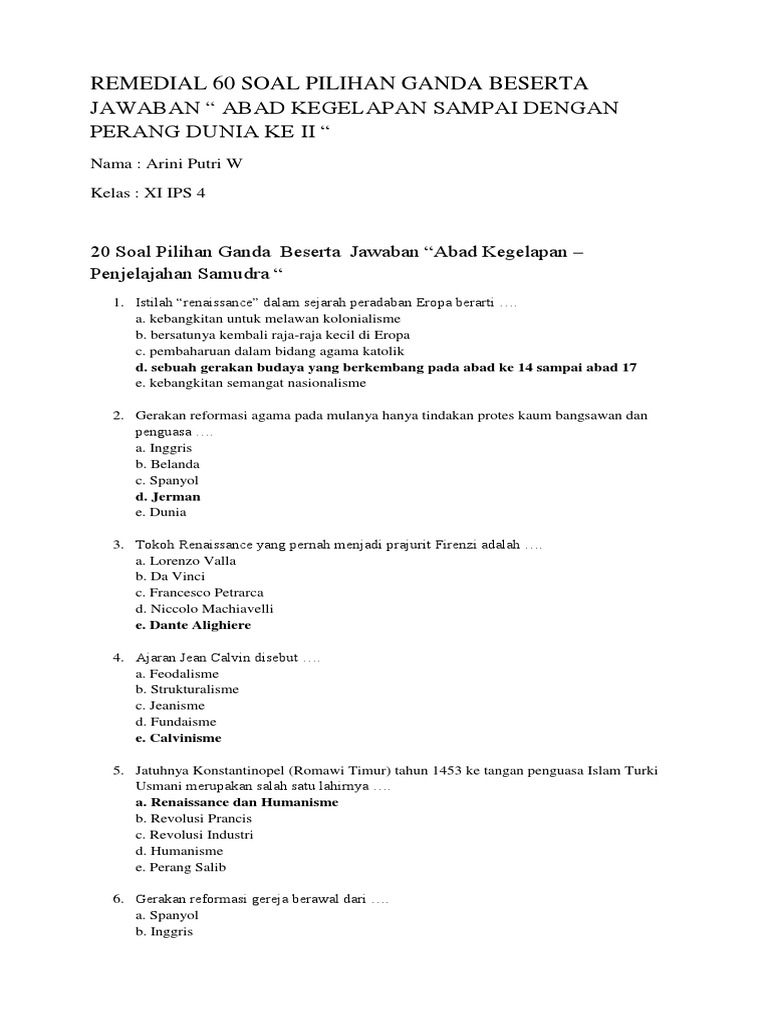 Soal Pilihan Ganda Tentang Merkantilisme Beserta Jawabannya Dunia Sosial