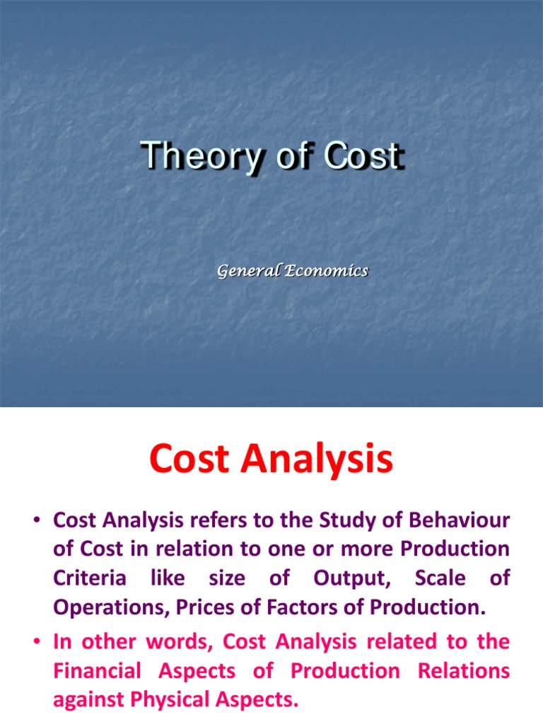 Theory of Cost: General Economics | Download Free PDF | Average Cost ...