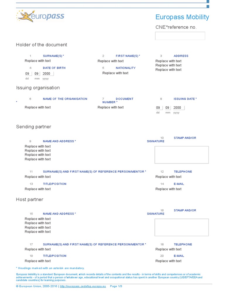 Europass Mobility en CNE Field | PDF | Academic Term | Behavior Modification