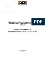 Reglamento Interno Administracion Recursos para Registro Voto Exterior PDF